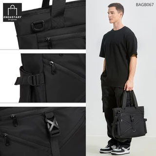 BAGB067 กระเป๋า END&START Tote Bag สะพายข้าง/ถือ ใส่ipad 13" ช่องเยอะ มีสายรัดกระเป๋าเดินทาง เบาสบาย