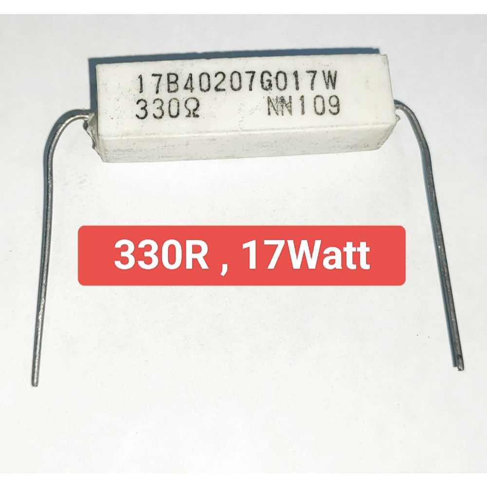 (1ตัว) 330R 330โอห์ม 17วัตต์ Cement Resistor Rกระเบื้อง (รหัสสินค้า M02350)