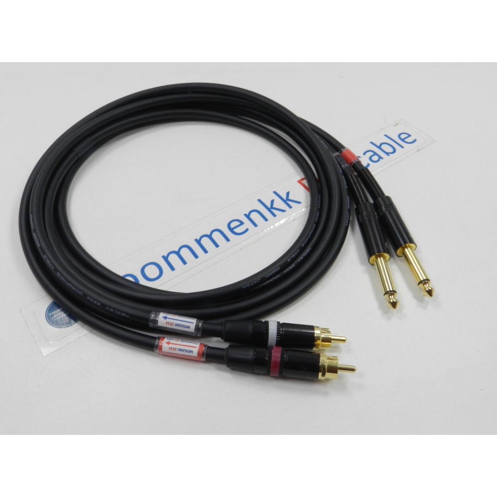 สายสัญญาณเสียง Mogami 2534  Rca to 6.35 Ts mono (L-R สองเส้นคู่)