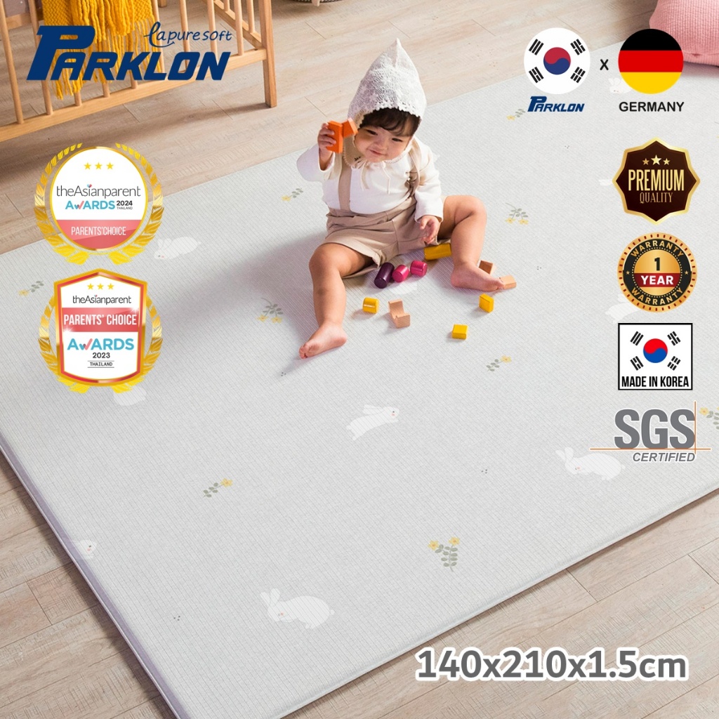 [L 5 colors] PARKLON แผ่นรองคลานเกาหลีเกรดพรีเมี่ยม รุ่น La Pure/Pure Soft Mat ขนาด 140x210x1.5cm