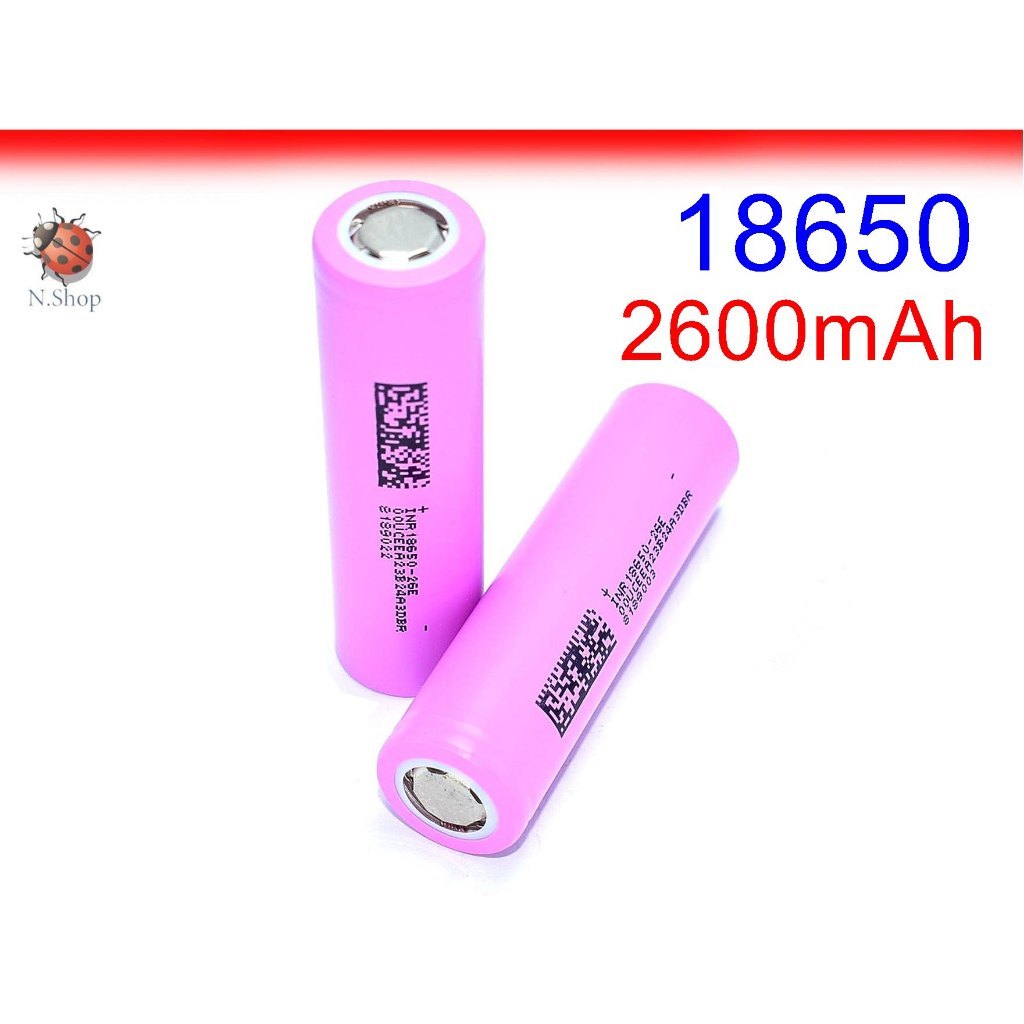 2600mAh 5C  Rechargeable Li-ion Battery แบตเตอรี่ 18650  หัวแบน