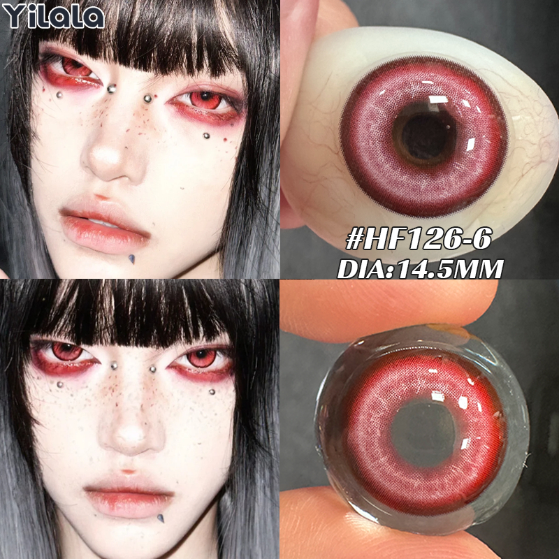 【24h shipped】คอนแทคเลนส์สี Sunset purple ระดับ0.00~-4.50 Yilalaของแท้ คอนแทคเลนส์สีม่วง DIA14.5mm คอ