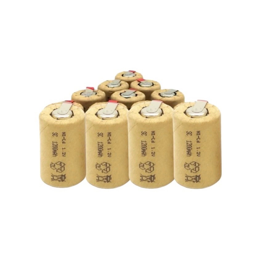 4/5 SC 1200mAh / 1500mAh NI-MH NI-CD 4/5SC Rechargeable Power Battery Cell With Tabs 23*33mm Size