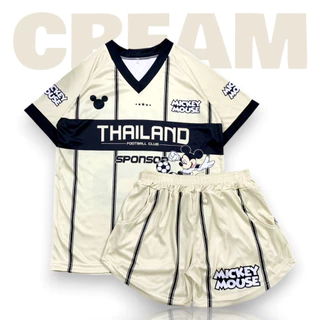 ( OAFSSET7 ) ชุดเซท คอวีลายการ์ตูน มิ้กกี้ TH 4สี มีกระเป๋า ฟรีไซส์/พลัสไซส์