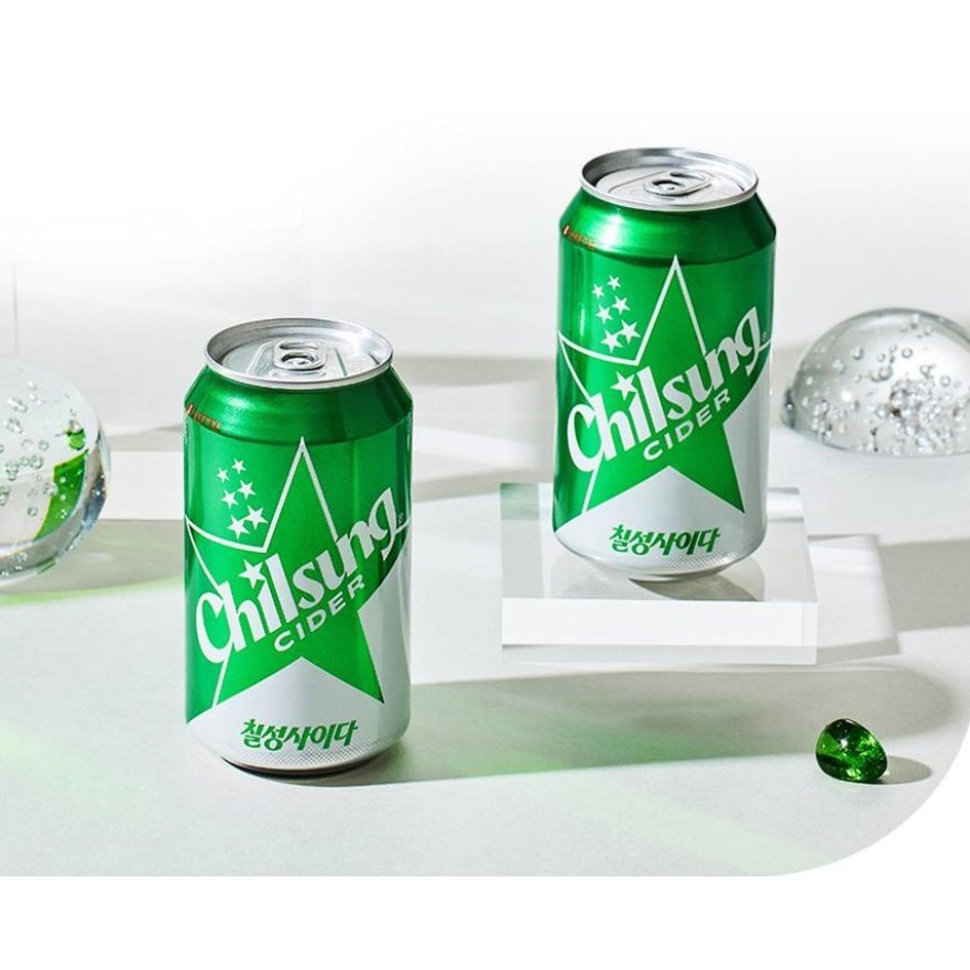 พร้อมส่ง 칠성사이다 ไซเดอร์ สไปร์เกาหลี Lotte Chilsung Cider 355 ml. - รูปที่ 2