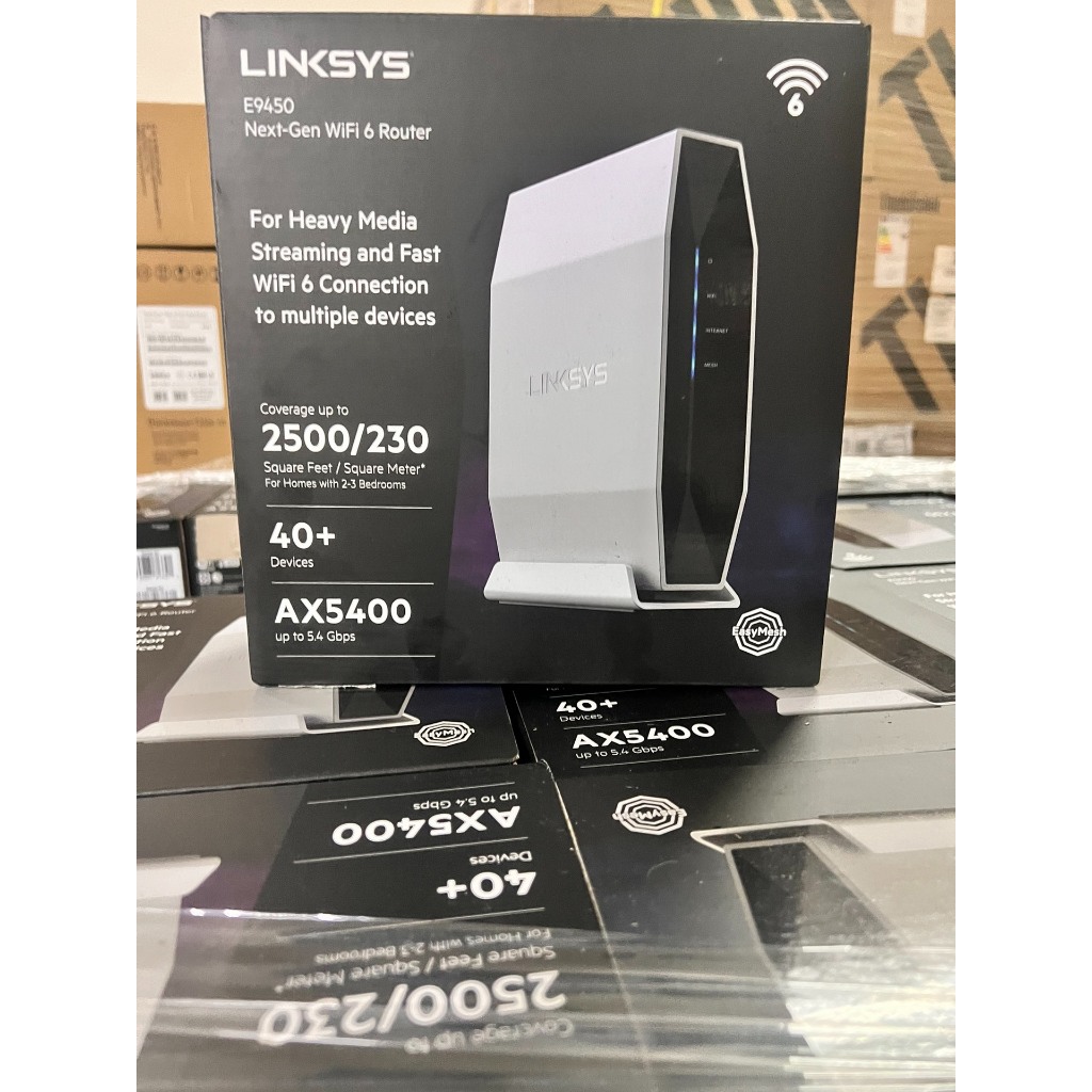 Linksys E9450 WiFi6 เราเตอร์ไร้สาย | AX5400 Dual-Band | Broadcom BCM6750 1.5GHz | RAM 256MB+แฟลช 512