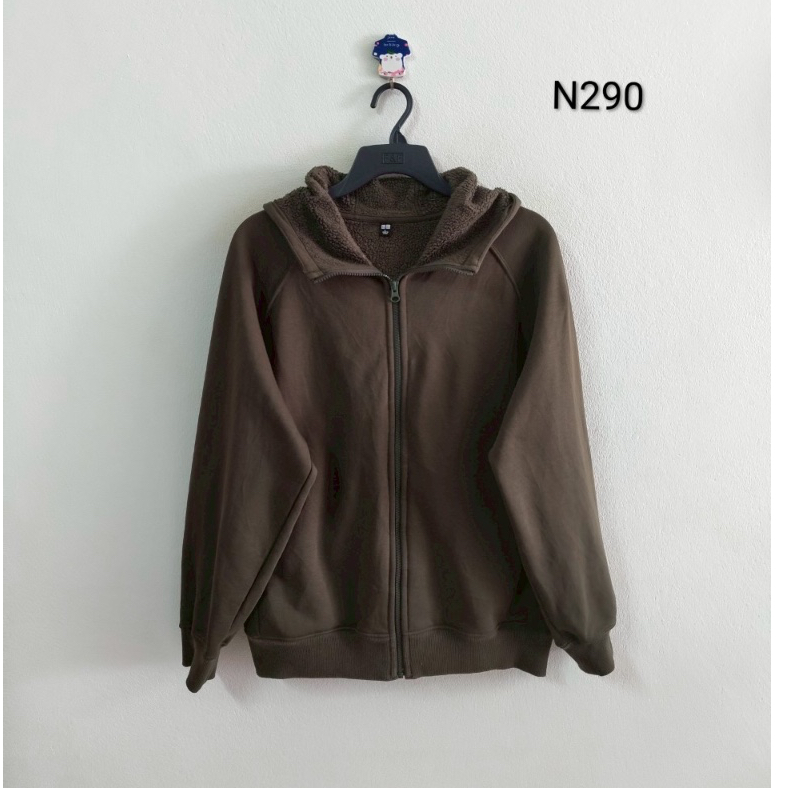 L(ช) เสื้อแจ็กเกต Heattech Pile-lined (N290) แบรนด์ uniqlo ยูนิโคล่