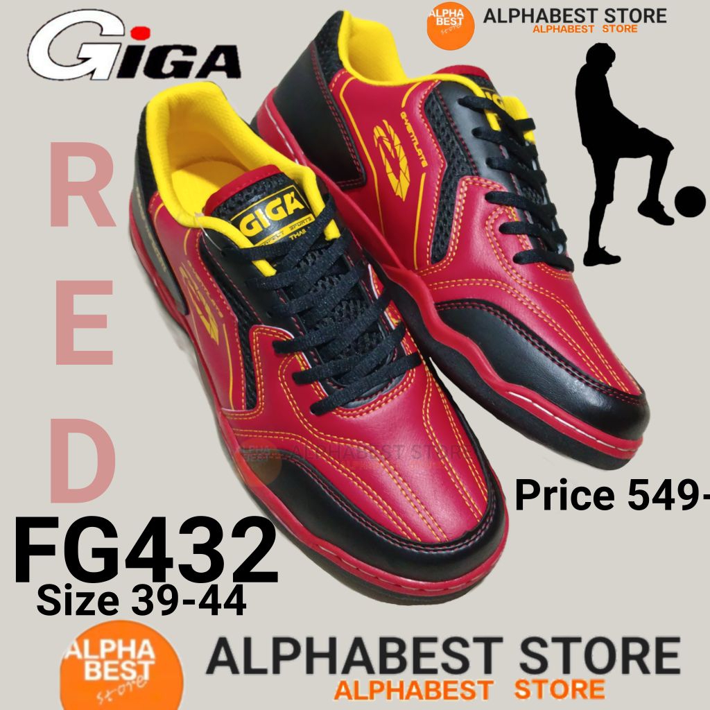 รองเท้าฟุตซอลGIGA FUTSAL FG432 RED รองเท้าใหม่ ฟุตซอลคุณภาพดีฟุตซอลสีขาว ฟุตซอล fusal ของดีราคาถูกฟุ