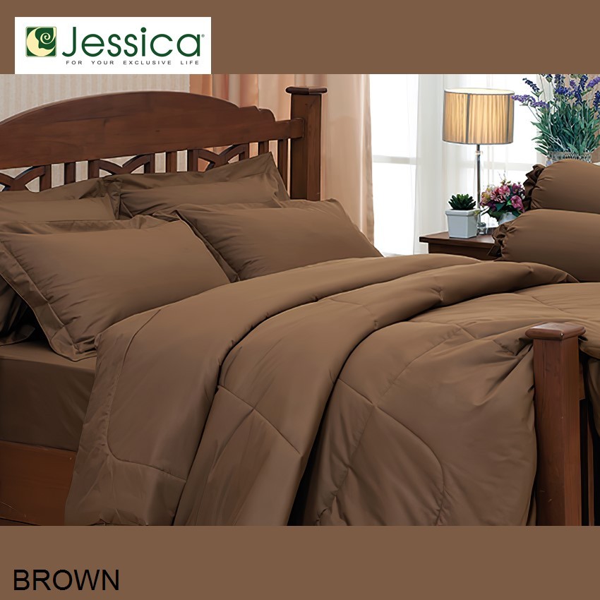 JESSICA ชุดผ้าปูที่นอน เจสสิก้า สีพื้น สีน้ำตาล BROWN #ผ้าปูที่นอน ผ้านวม 3.5ฟุต 5ฟุต 6ฟุต