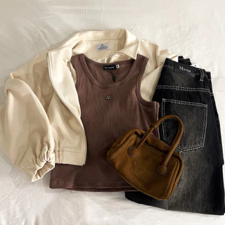 Simple Tank top เสื้อกล้าม เสื้อแขนกุด รุ่นT66 - Mesave