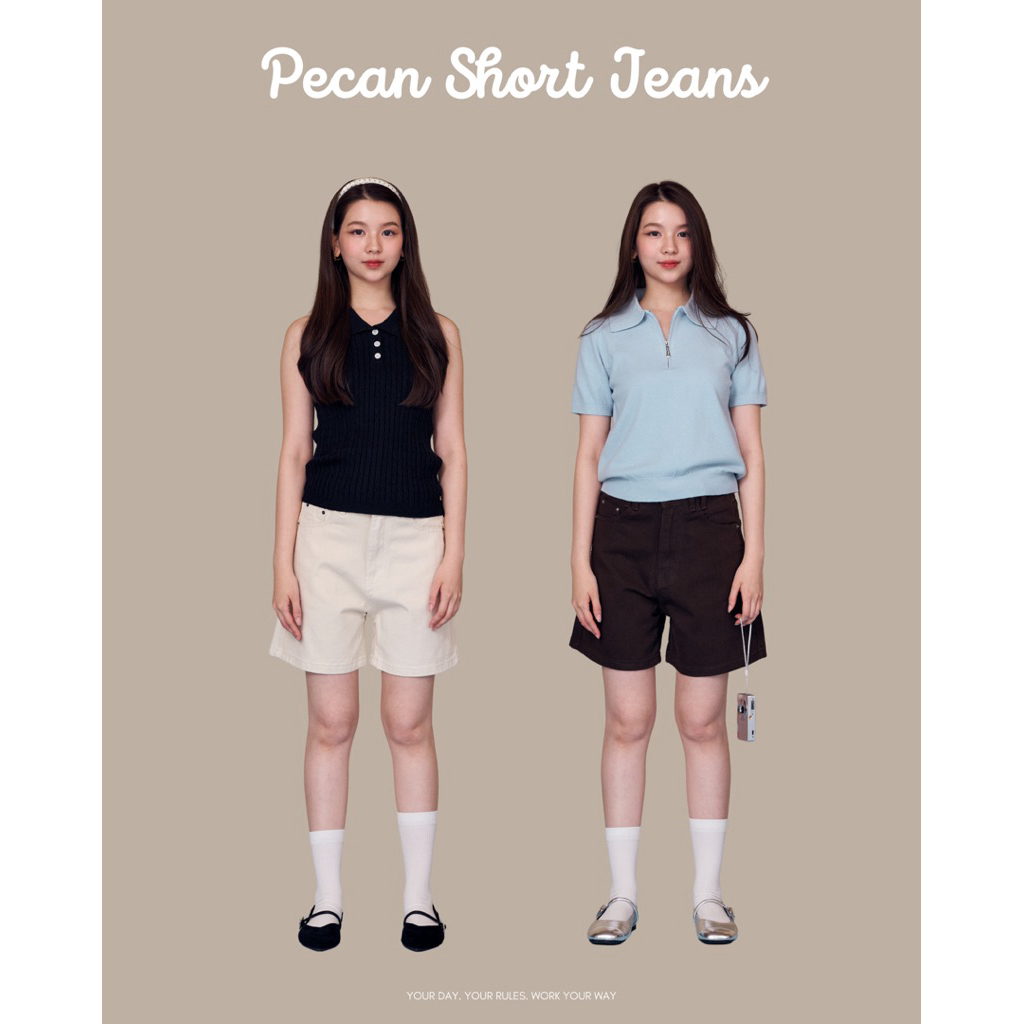 JS01271- ขาสั้นรุ่น PECAN SHORT JEANS ( special 8.8 )