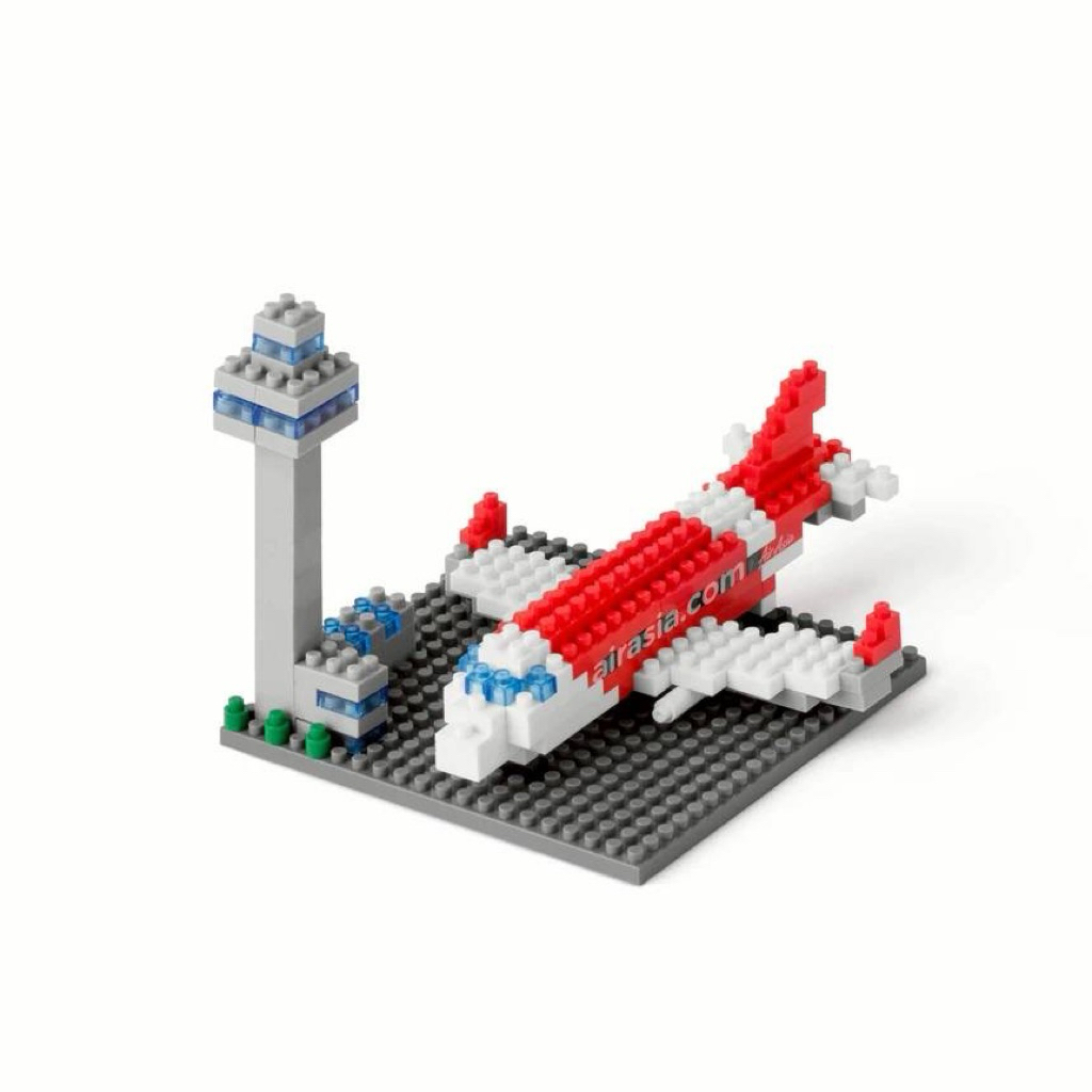 Airasia Nano Block (Mini Brick Plane With Tower)