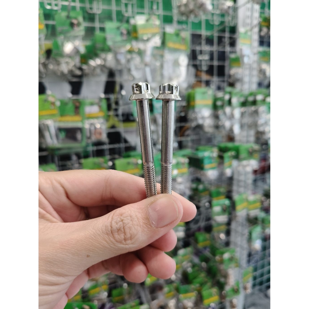 น้าคมน็อตซิ่ง น็อตยึดคอหรีด Mioใส่W125S/R/บังลม เฟือง(ราคาต่อ1ชุด=2ตัว)