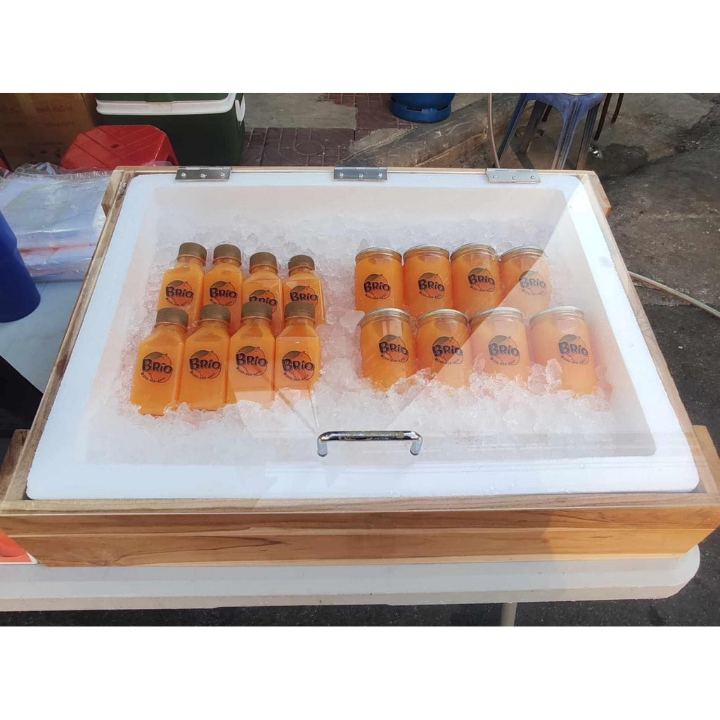 ลังโฟม+ฝาอะคริลิคใสมีฝาปิด(เดี่ยวฝาใส)