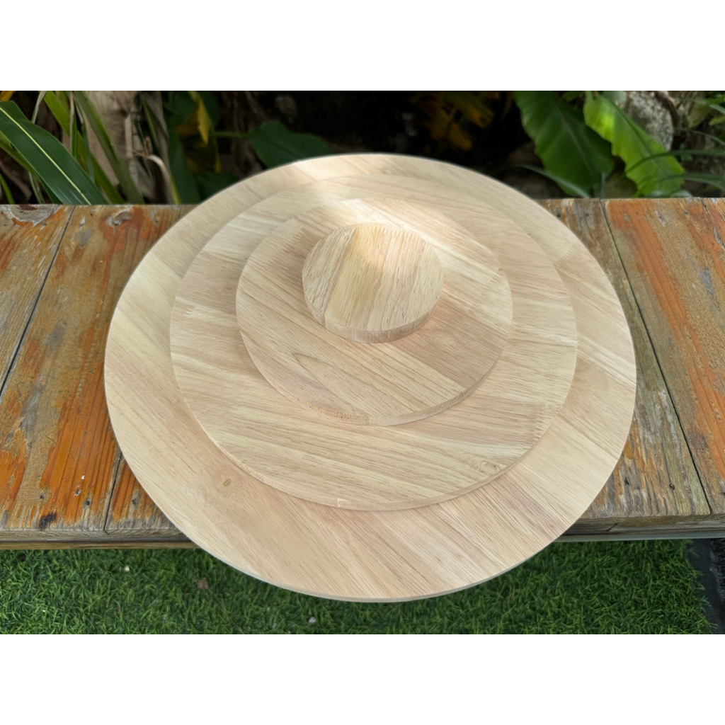 ไม้แผ่นกลม หนา15มิล เกรดAAไม่มีตาไม้ ขนาดกว้าง30-40cm ทำจากไม้แท้ยางพาราประสาน ตัดด้วยเครื่องcncเท่ากันทุกแผ่น - รูปที่ 3