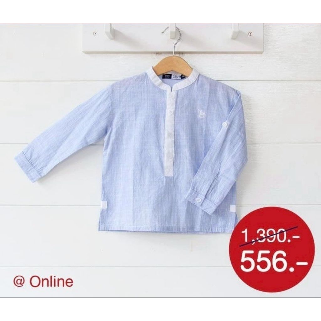 [Used Once] เสื้อเชิ้ต BABY shelter สีเทาเข้ม size 2-3Y