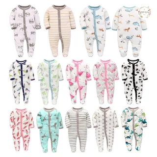 5 ชิ้น CICI baby ชุดนอนคลุมเท้า(0~เด็กน 3 เดือน~6 เดือน~9-18เดือน）คุณภาพสูง ให้ความอบอุ่น ชุดนอนเด็ก ชุดเด็ก