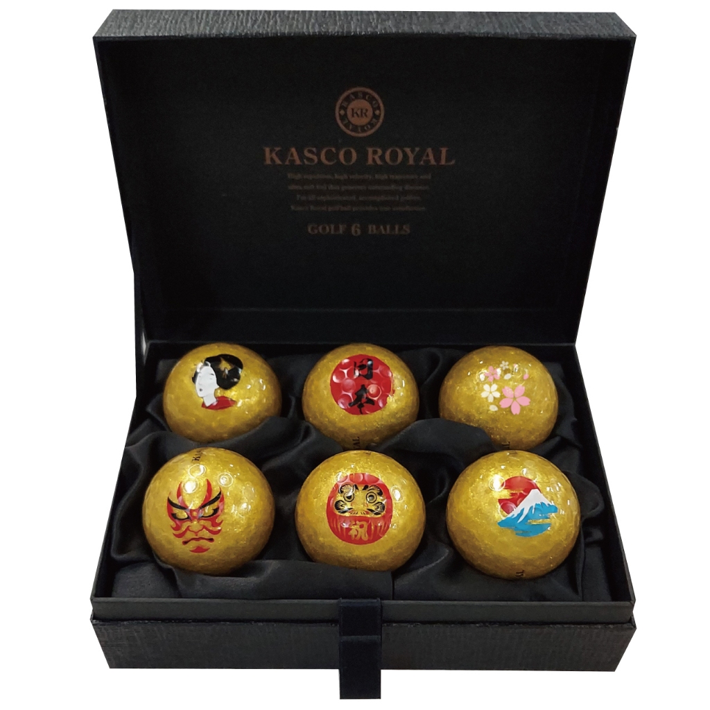 KASCO Royal 3 Golf ball ลูกกอล์ฟสีทองพรีเมียมสไตล์ญี่ปุ่นเคลือบทองแท้ 24 k.