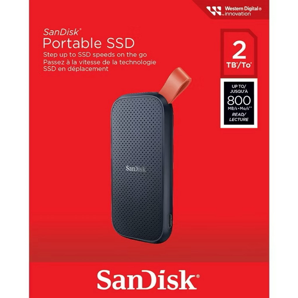 ฮาร์ดดิสก์ SanDisk Portable SSD 2TB (SDSSDE30-2T00-G26)Read speed up to 800MB/s