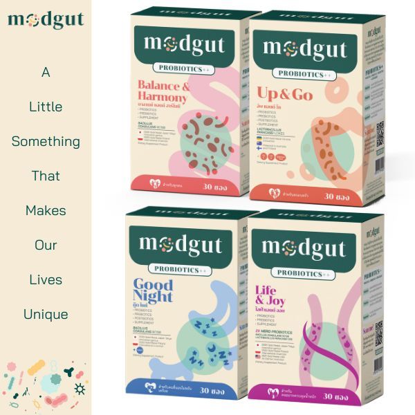 Modgut Probiotics++ ที่ตอบโจทย์ตามอาการ มีทั้ง Probiotics Prebiotics และ Postbiotics ขนาด 30 ซอง รูป
