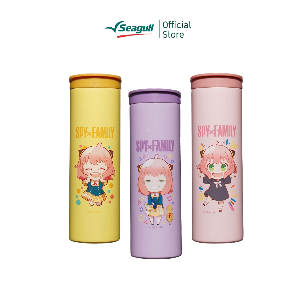 Seagull แก้วน้ำสุญญากาศ SPYxFAMILY ขนาด 0.5 ลิตร มี 3 สี ให้เลือก แก้วเก็บความเย็น แก้วน้ำเก็บความเย็น