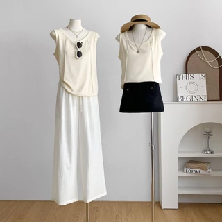 NEW Size 2XL-4XL เสื้อกล้ามสาวอวบคอกลมแบบใหม่3สี ลายก้างปลาแมทได้ทุกชุด นื้อผ้ายืดหยุ่นใส่สบาย