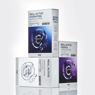 [5 แผ่นมาส์กแอมพูลเข้มข้น] SNP Real Active Ampoule Mask 25 ml. x5 Sheets