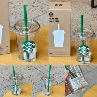 ❤️จัดส่งตลอด 24 ชั่วโมง❤️STARBUCKS Siren Mini Cold Cup 300ml พร้อมฝาปิด+หลอด แก้วพลาสติกหนา งานแข็งแรง