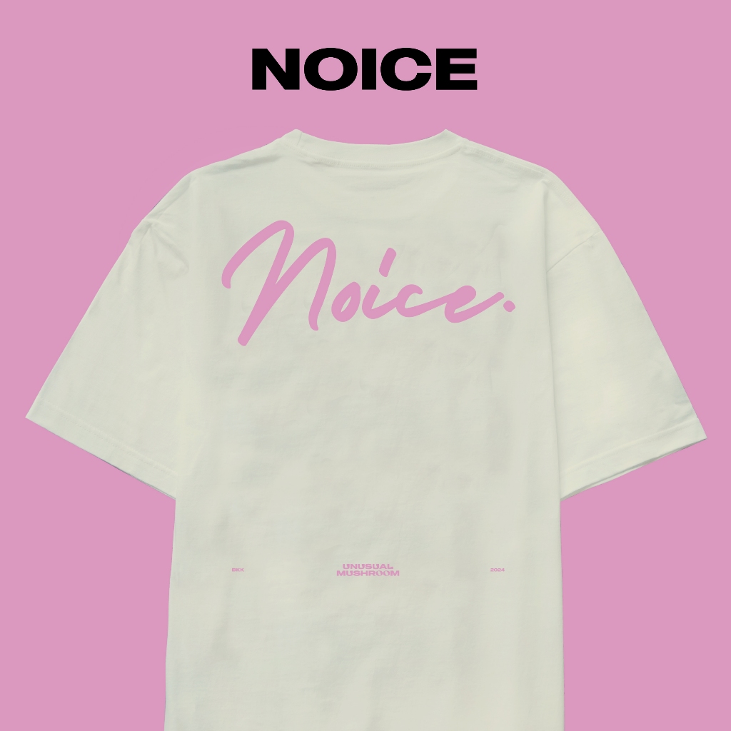UNUSUAL MUSHROOM NOICE TEE - เสื้อยืดลายกราฟฟิค สี OFF-WHITE / DARK GREY