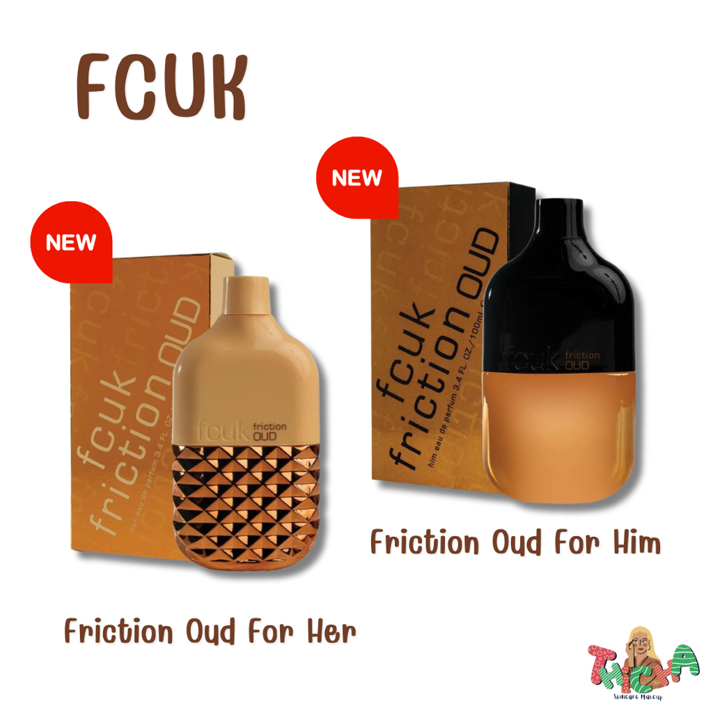 ใช้โค้ดลดไลฟ์/วิดีโอ✅ FCUK Friction Oud For Her Eau de Parfum 100ml ,FCUK Friction Oud For Him Eau de Parfum 100ml
