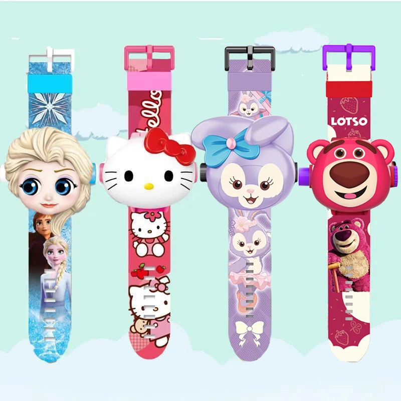 นาฬิกาเด็ก Disney Kuromi Spider-Man นาฬิกานักเรียน Creative Flip Digital Watch