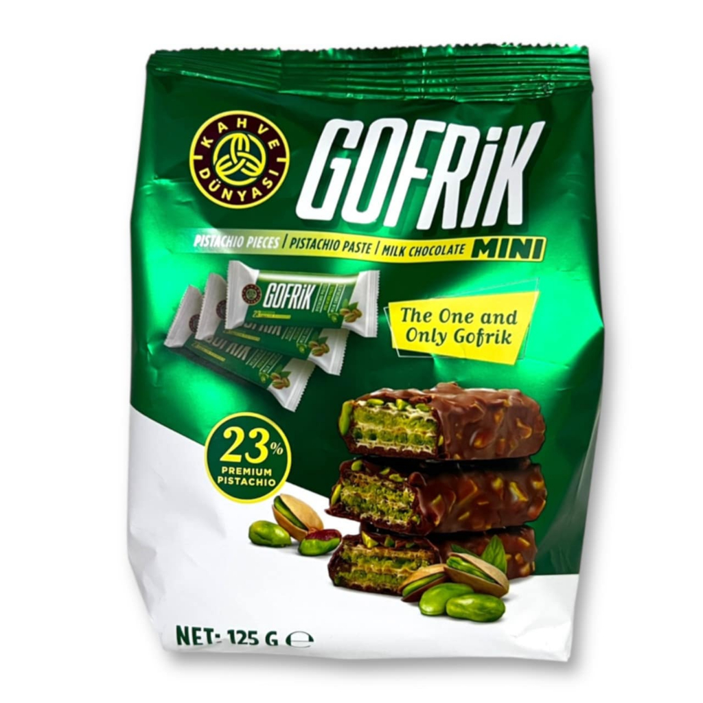 GOFRIK เวเฟอร์สอดไส้พิตาชิโอ้เคลือบช็อคโกแล็ต