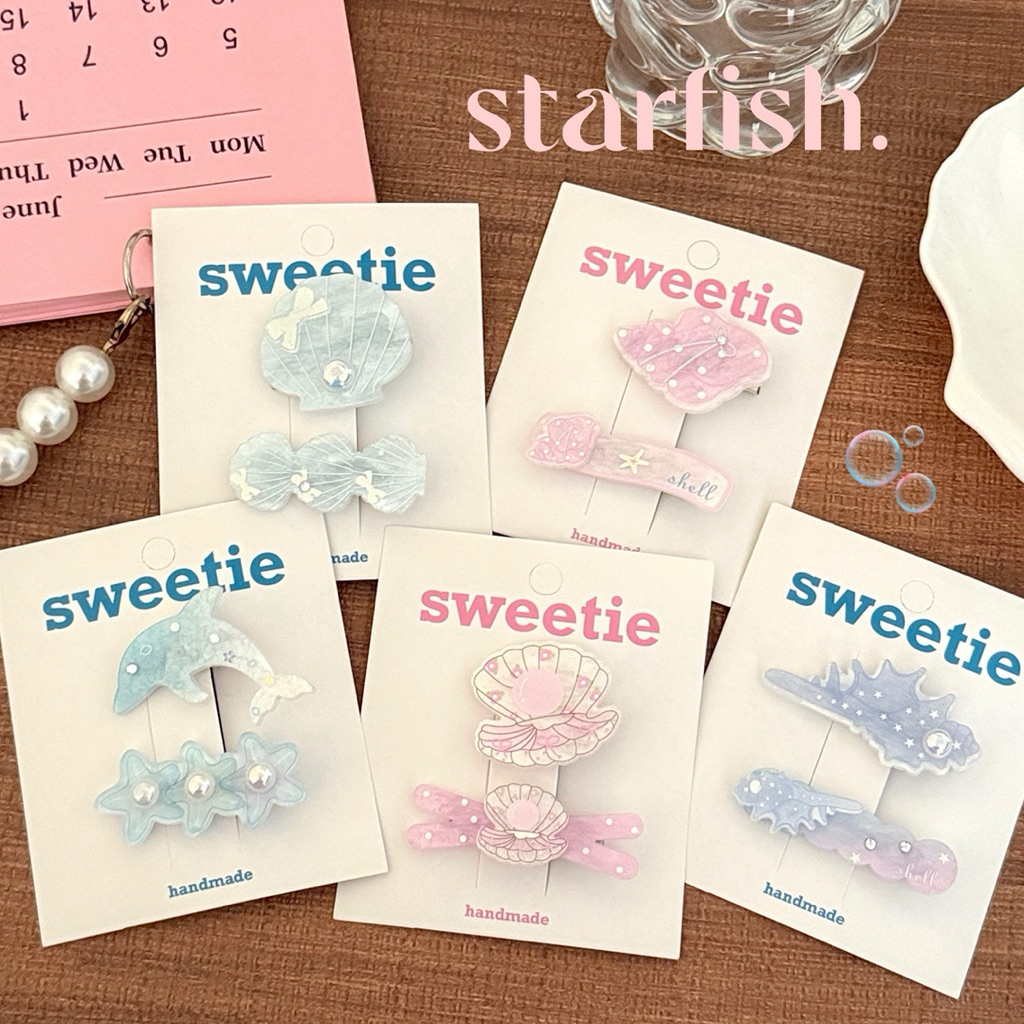Cute 370 กิ๊บติดผม กิ๊บหนีบผมหอยมุก 2 ชิ้น/แพ็ค