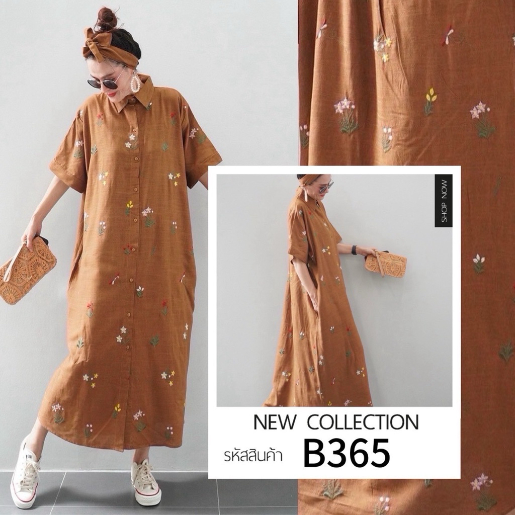 🌸 Linen Dress Shirt – งานลินินปักลายสุดละมุน 🌸 ใส่แล้วดูแพง ไม่ต้องพยายามเดรสเชิ้ตแขนสั้นผ้าลินินแท้ ปักลายน่ารักทั่วตัว