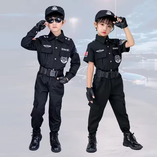 จัดส่งจากกรุงเทพ🔥หน่วยรบพิเศษ ชุดตำรวจเด็ก หน่วยคอมมานโด หน่วยจู่โจม ชุดอาชีพเด็ก เครื่องแบบตำรวจเด็ก