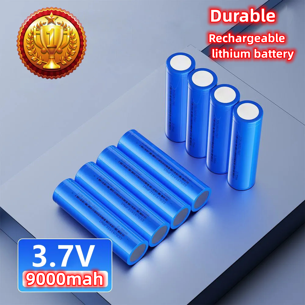 ถ่านชาร์จ 18650 3.7V 9000 mAh ไฟเต็ม ราคาสุดคุ้ม แบตเตอรี่ลิเธียมไอออนแบบชาร์จไฟได้ ราคาถูก 1-5ก้อน