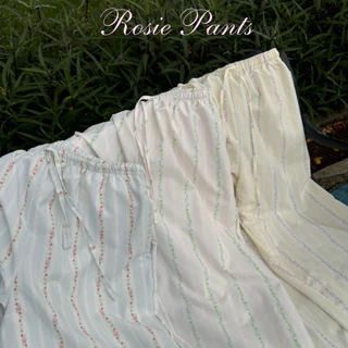 Dopey.Puffy / Rosie Pants กางเกงขายาวผูกเชือกลายดอกไม้ (A02)