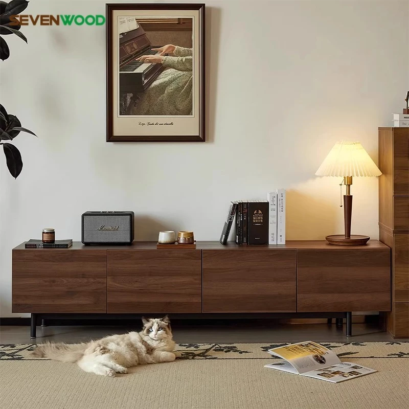SEVENWOOD ชั้นวางทีวี ตู้วางทีวี โต๊ะวางทีวี ตู้วางทีวี ตู้โชว์ทีวี สามารถจัดเก็บของได้มาก สไตล์ยูโร โมเดิร์น 180CM