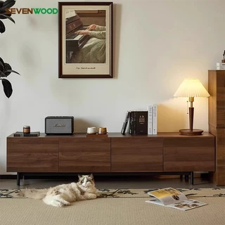 SEVENWOOD ชั้นวางทีวี ตู้วางทีวี โต๊ะวางทีวี ตู้วางทีวี ตู้โชว์ทีวี สามารถจัดเก็บของได้มาก สไตล์ยูโร โมเดิร์น 180CM
