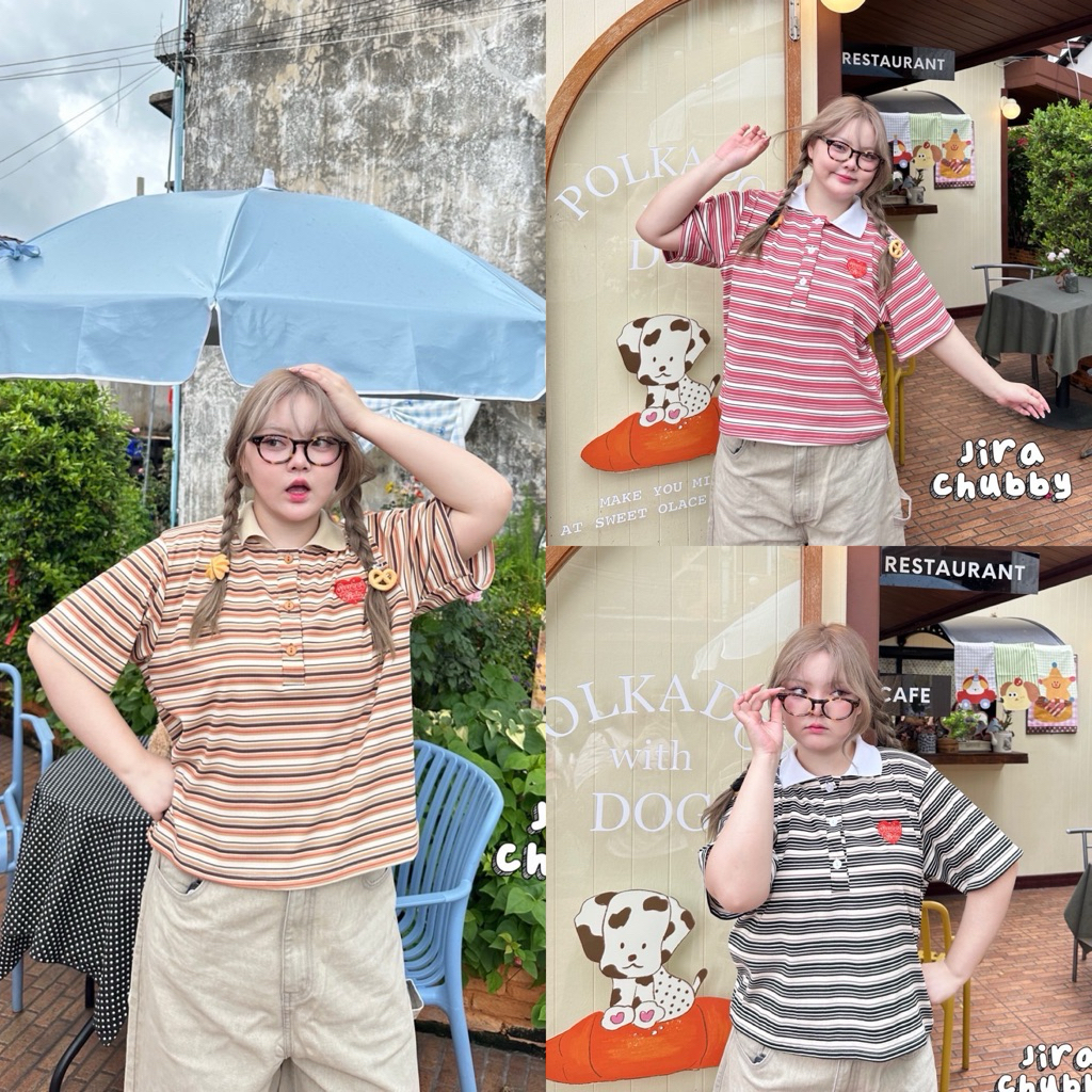 Chubby Supi - เสื้อคอปกลายทาง (jira)