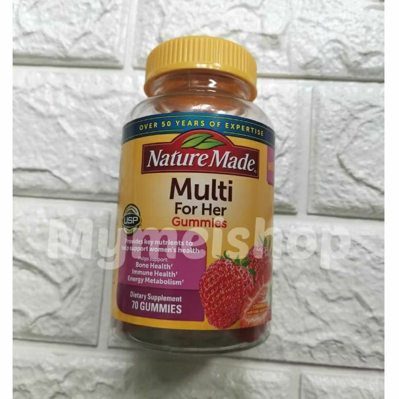 พร้อมส่ง Nature Made Multi For Her Gummy วิตามินรวมผู้หญิง Gummies Women Vitamin D3 gummy วิตามินผู้