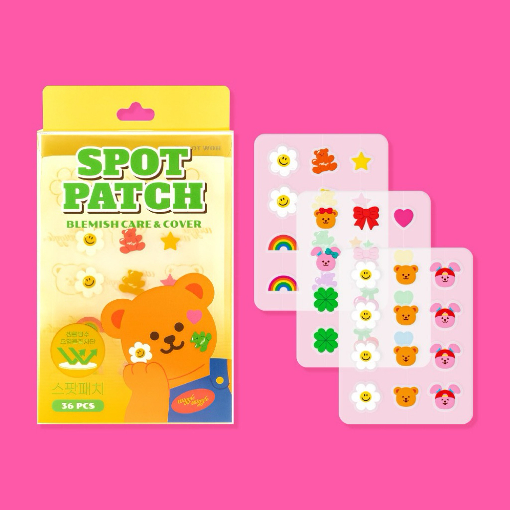 🐻Wiggle Wiggle🐻Spot Patch Blemish Care and Cover💕แผ่นแปะดูดซับสิว ลายน่ารักๆ