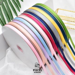 1 ม้วนใหญ่【100หลา】* ริบบิ้นผ้าซาตินขนาด 0.6 cm.สีเรียบเงา 2 …