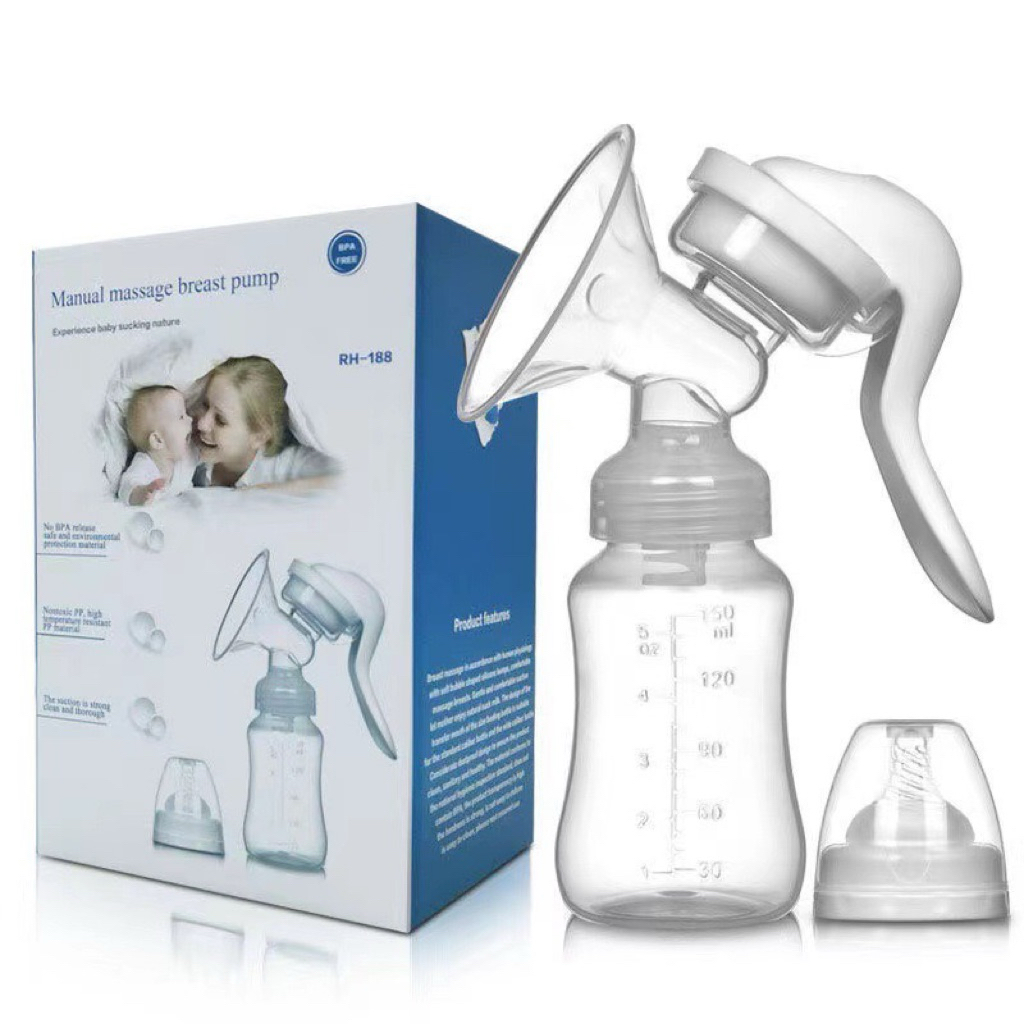 เครื่องปั้มนม แบบมือโยก  สำหรับคุณแม่ อุปกรณ์ปั้มนม Manual breast pump BPAfree
