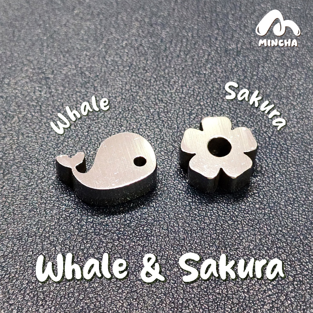 Mincha Whale&Sakura ลูกร่อนผงมัทฉะ ลูกสแตนเลสร่อนชา พร้อมกล่องเก็บ วัสดุสแตนเลส 304  Food Grade