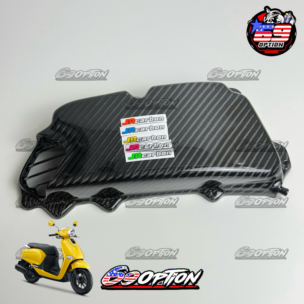 คาร์บอนลาย4 ฝาครอบกรองอากาศ Giorno งาน JR carbon ของแท้ (เจอาร์ คาร์บอน)