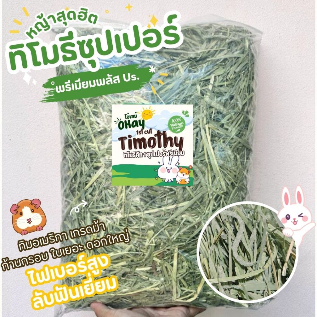 🔥Ohay ส่งฟรี!!🔥หญ้ากระต่าย หญ้าทิโมธีร่อนฝุ่นสำหรับ กระต่าย แกสบี้ แพรี่ด็อก ชินชิล่า