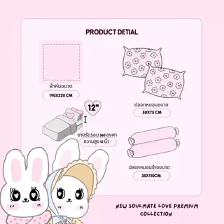 ชุดผ้าปูที่นอนลายน่ารัก (New Premium) soulmate love collection II ครบเซ็ท 6 ชิ้น