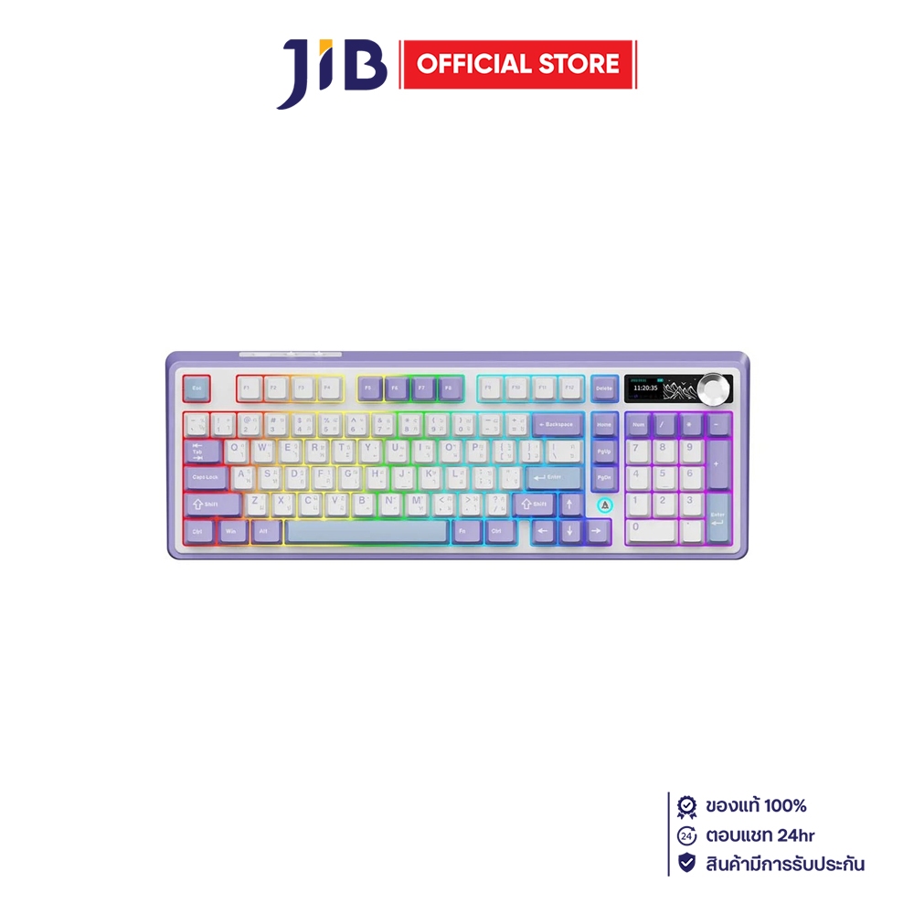 WIRELESS KEYBOARD (คีย์บอร์ดไร้สาย) AJAZZ AK980 LCD (MOUNTAIN MIST) (MAILA SWITCH RGB EN/TH)