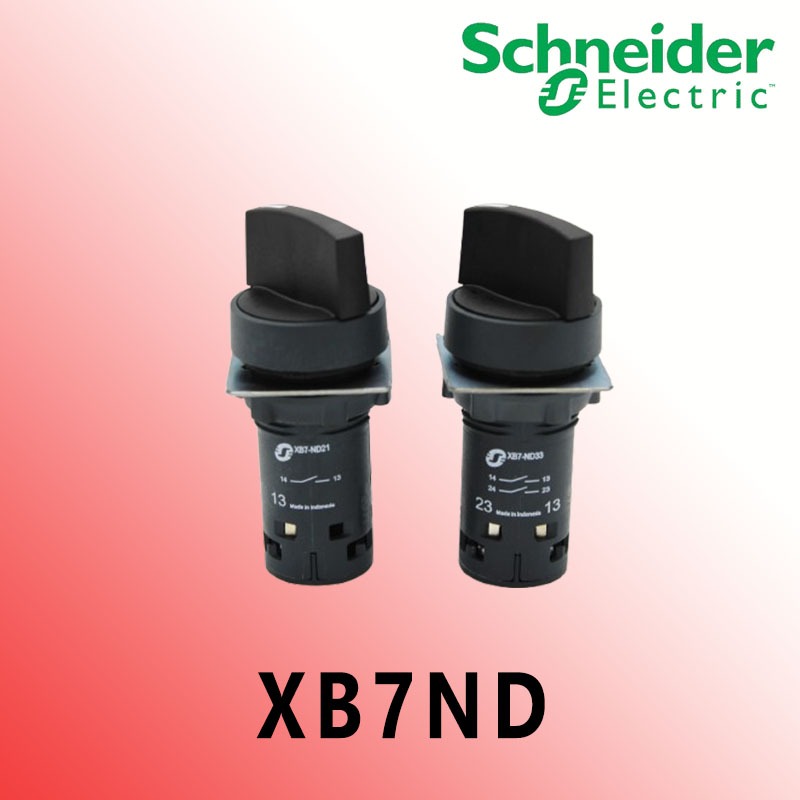 XB7ND21, XB7ND33 สวิตช์ซีเลคเตอร์ 2,3 ตำแหน่ง บิดค้าง 22mm. 1a,1a-0-1a  ″SCHNEIDER″